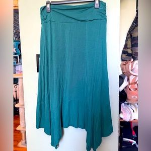 Emerald green handkerchief skirt